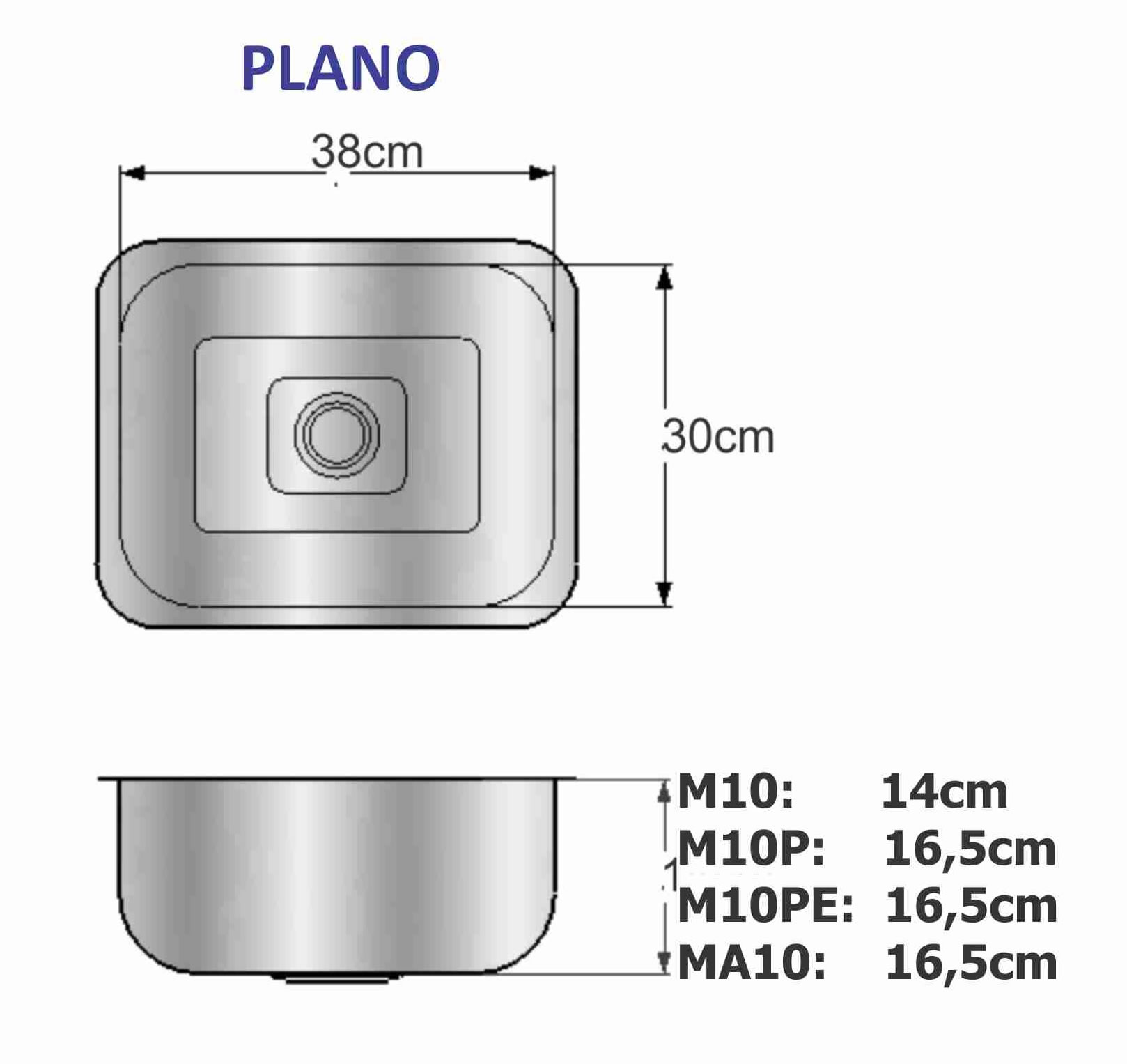 Piletas de cocina simple M-10